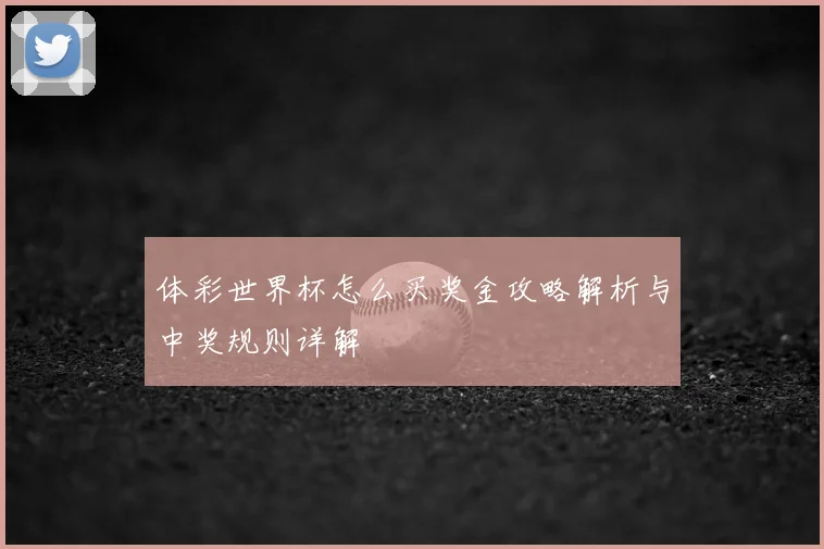 体彩世界杯怎么买奖金攻略解析与中奖规则详解